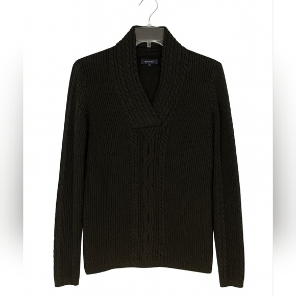 Nautica Women's Black Cable Knit Sweater - Picture 2 of 5